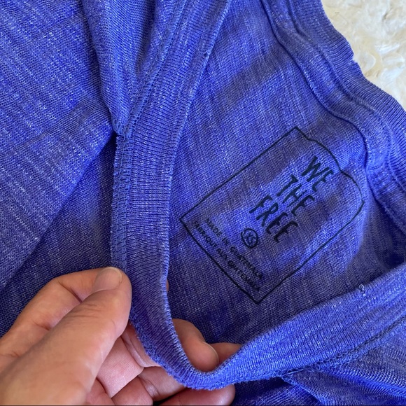 FREE PEOPLE PURPLE T-SHIRT XS - Picture 1 of 6